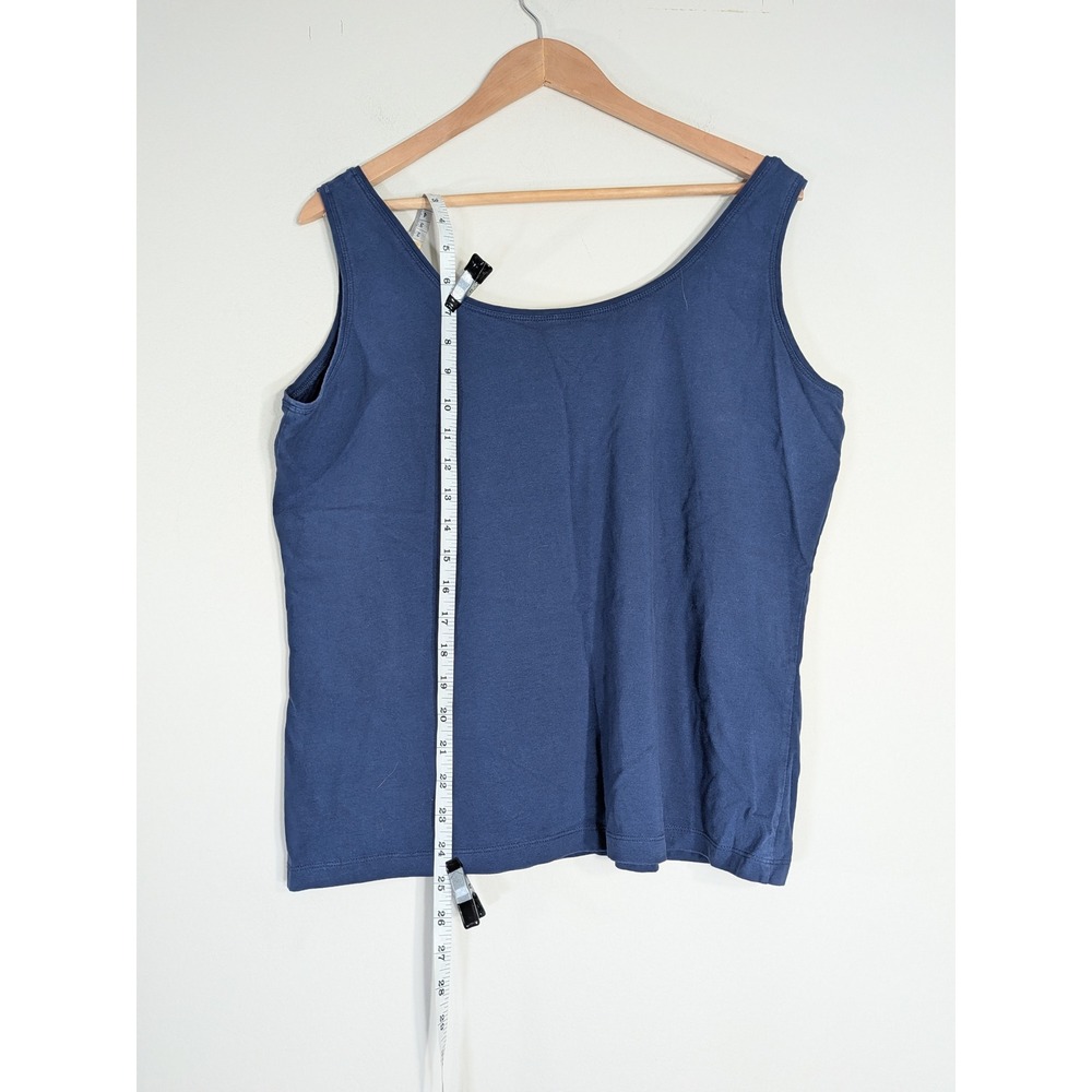 Talbots Blue Tank Top/Shell; Scoop Neck Sleeveless Cotton Blend Plus Size 1X